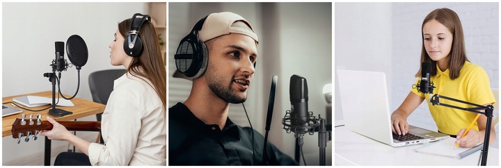 MIKROFON POJEMNOŚCIOWY USB + STATYW UCHWYT POP FILTR KOSZ DNA PODCAST 700