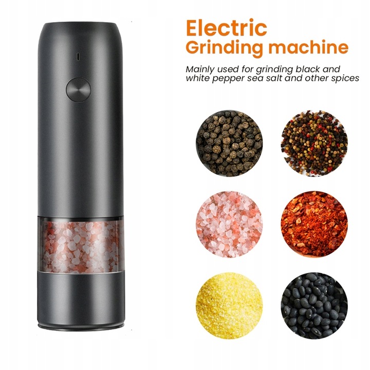 ELEKTRYCZNY MŁYNEK DO PIEPRZU I SOLI Z OŚWIETLENIA