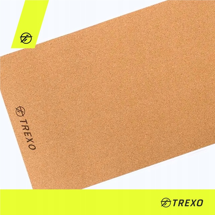 Mata do ćwiczeń jogi TREXO Korkowa TPE 6 mm