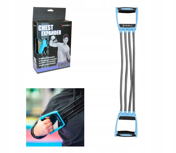 Ekspander gumowy kompaktowy przyrząd do ćwiczeń EM09