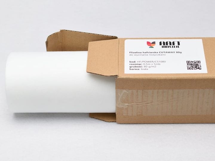 HaftMaster Stabilizator Flizelina Cutaway do wycinania 80g biała 50cm x 5m
