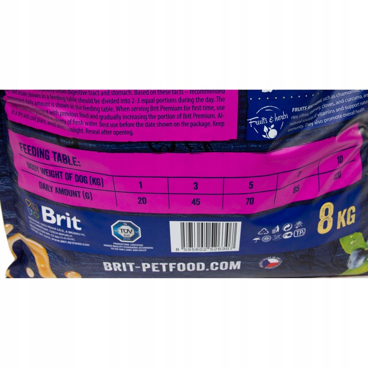 BRIT Premium Small Chicken sucha karma dla psa 8kg