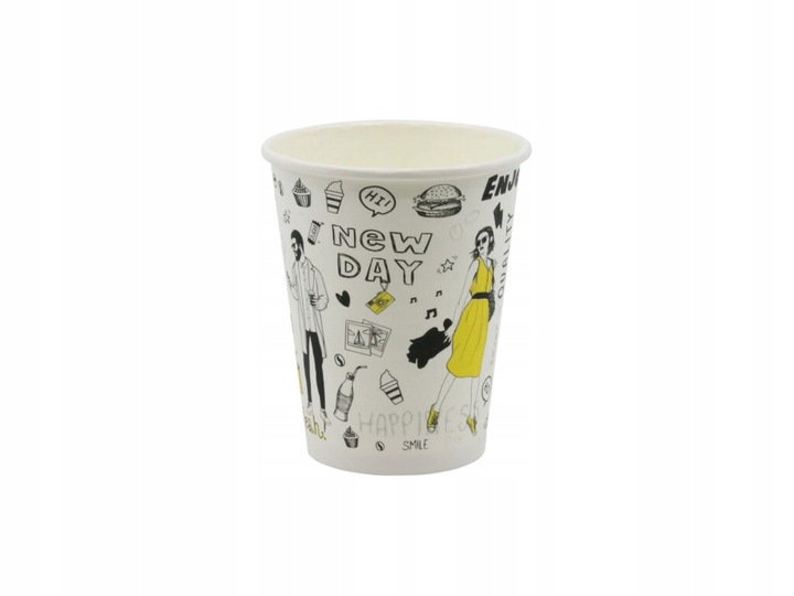KUBKI PAPIEROWE DO KAWY 250ML NEW DAY + WIECZKA 100 SZTUK (do odsprzedaży)