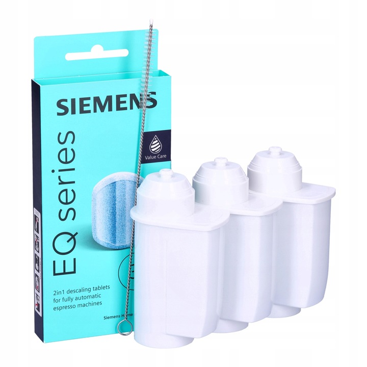 TZ80002 Siemens tabletki + filtry do ekspresu EQ5 EQ6 EQ8 EQ9 + szczoteczka