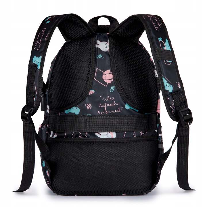 Plecak TORNISTER szkolny dziecięcy pojemny wzory czarny Klasy 1-3 Odblaski