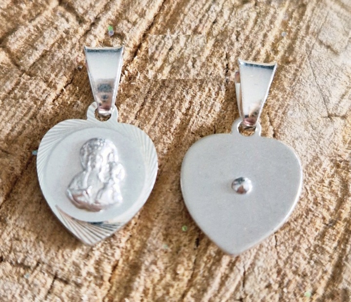 Srebrny Komunijny pr.925 ŁAŃCUSZEK MEDALIK PUDEŁKO, Komplet na Komunię MB