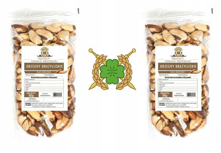 ORZECHY BRAZYLIJSKIE CAŁE 1KG - 2 x 500g - FUNDACJA BRATERSKA Opakowanie
