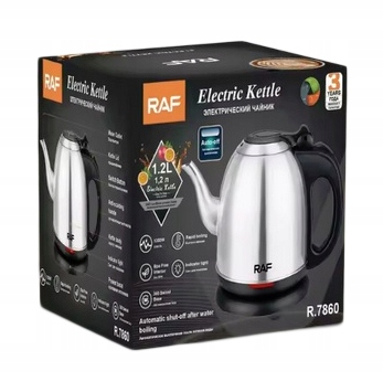 CZAJNIK ELEKTRYCZNY MAŁY 1,2l 1350W INOX SREBRNY STALOWY RETRO KONEWKA