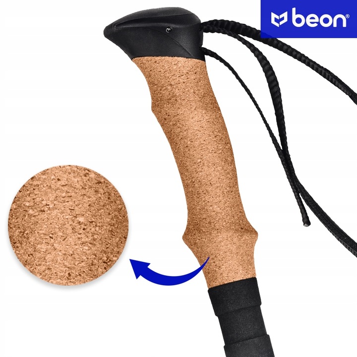 KIJE TREKKINGOWE SKŁADANE KARBONOWE KIJKI W GÓRY WŁÓKNO WĘGLOWE BEON CARBON