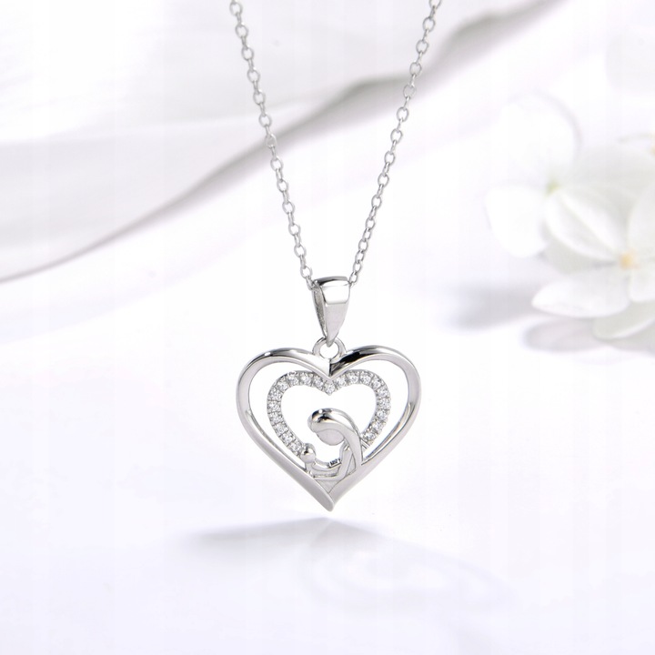 Srebrny łańcuszek komunijny naszyjnik medalik na komunię dla dziewczynki