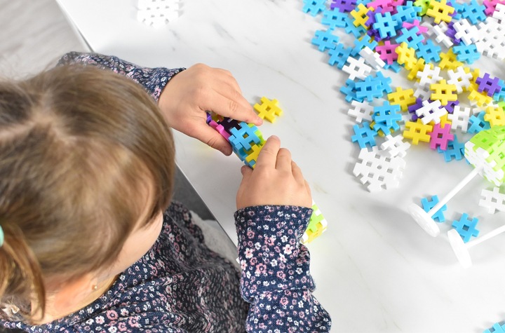 KLOCKI KONSTRUKCYJNE WAFLE MELI Basic Constructor PINK 400 el PUZZLE GOFRY