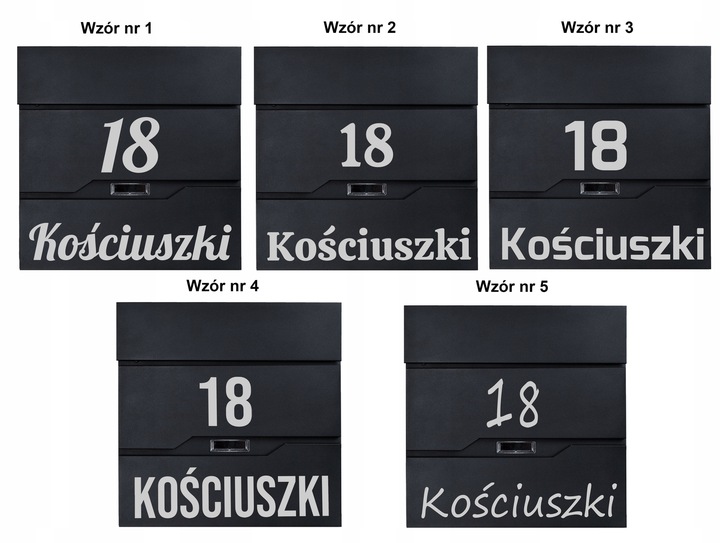 SKRZYNKA POCZTOWA NA LISTY GAZETY Z NAPISEM NUMEREM DOMU SPERSONALIZOWANA