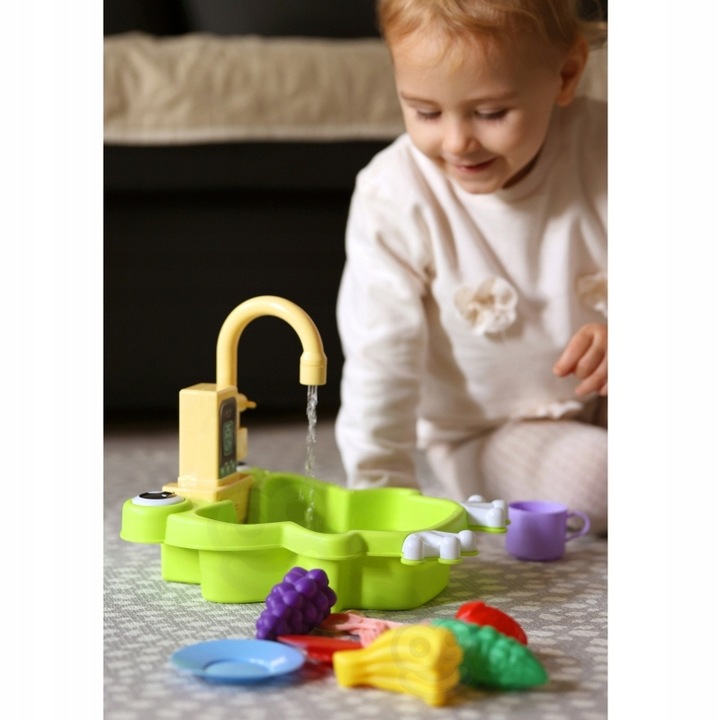 ZLEWOZMYWAK ZLEW DLA DZIECI KUCHNIA Z WODĄ INTERAKTYWNY KRAN PRAWDZIWA WODA