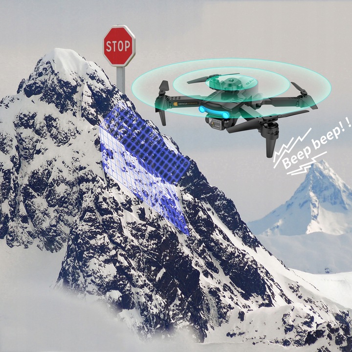 DRON Z KAMERĄ 4K DLA DOROSŁYCH 360° OMIJANIE PRZESZKÓD WIFI SKŁADANY DRON