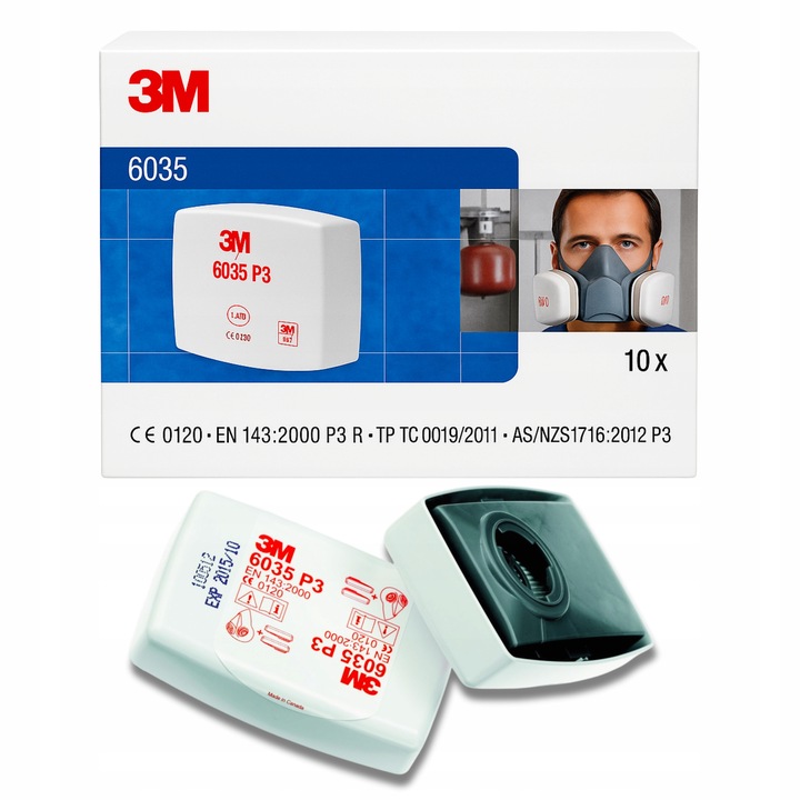 Maska 3M 6200/6300 półmaska M/L do filtrów 6051 6055 6057 6059 6099 6035