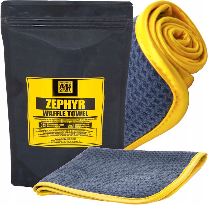 WORK STUFF ZEPHYR MIKROFIBRA WAFLOWA DO CZYSZCZENIA SZYB 35X35 CM
