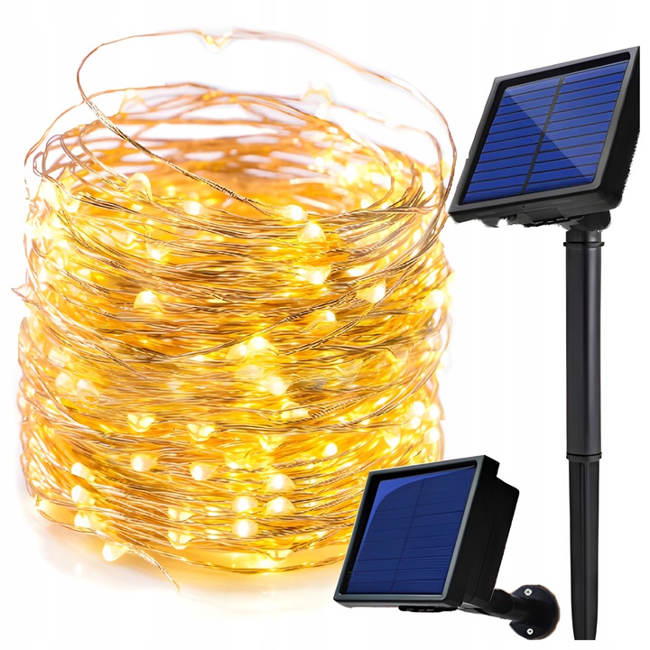 Lampki CHOINKOWE solarne do ogrodu 200 LED DRUCIK świąteczne ZEWNĘTRZNE 20m