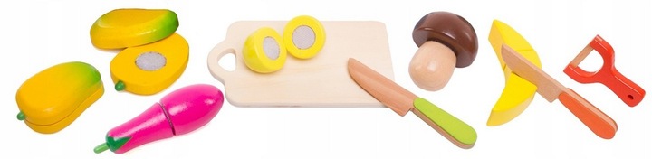 Drewniane warzywa i owoce do krojenia Doris