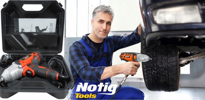 KLUCZ UDAROWY DO KÓŁ ELEKTRYCZNY 650W 750Nm 1/2" MOCNY Z ZESTAWEM NASADEK