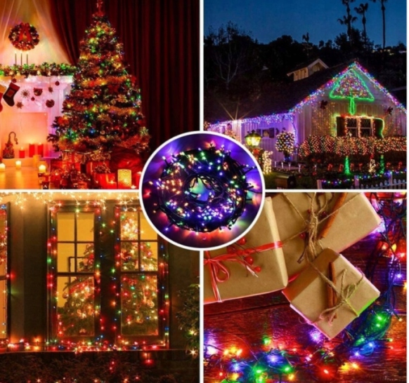 Lampki Choinkowe 300 LED Multi Kolor STAŁE ŚWIATŁO BEZ PROGRAMATORA