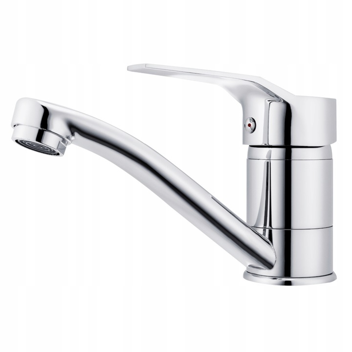 BATERIA UMYWALKOWA NISKA Z RUCHOMĄ WYLEWKĄ STOJĄCA CHROM SREBRNA