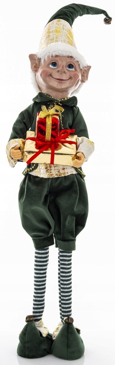 ELF ŚWIĄTECZNY FIGURKA NA TELESKOPOWYCH NOGACH OZDOBA DEKORACJA 72 CM