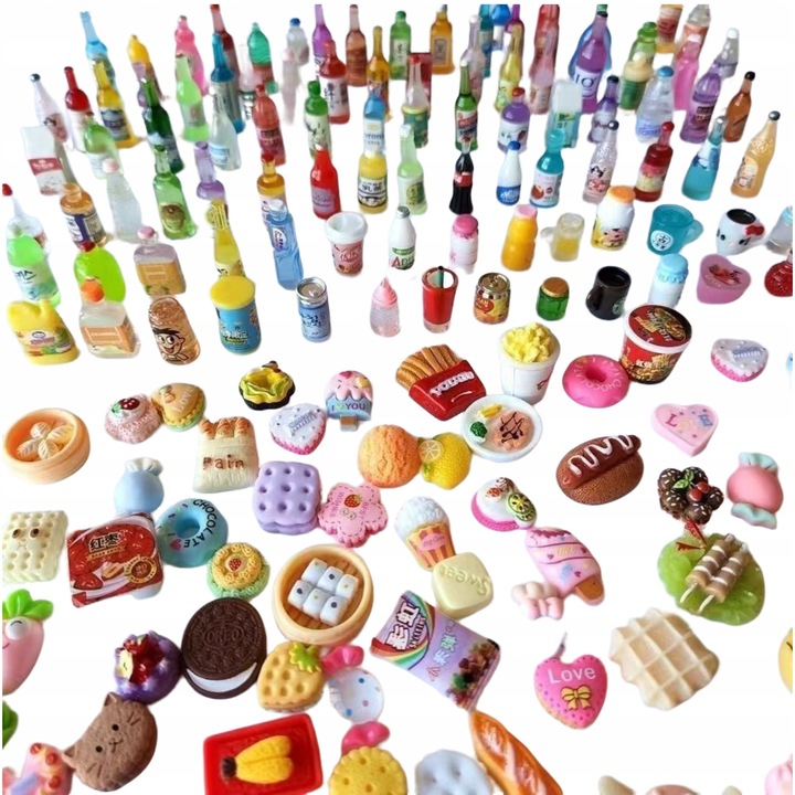 100 SZTUK MINI JEDZENIE UROCZE AKCESORIA DLA DZIECI URODZINOWYCH