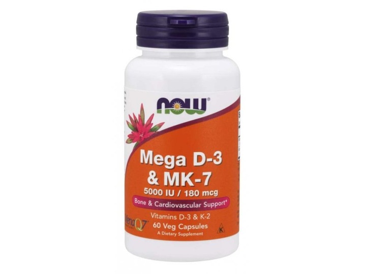 Now Foods Witamina D3 4000 IU & K2 MK-7 180 µg 60 kaps Mózg Serce Kości