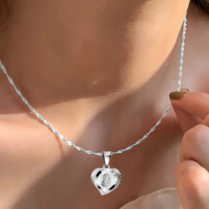 Łańcuszek Srebrny Medalik Naszyjnik 925 Na Komunię Chrzest UPOMINEK GRATIS