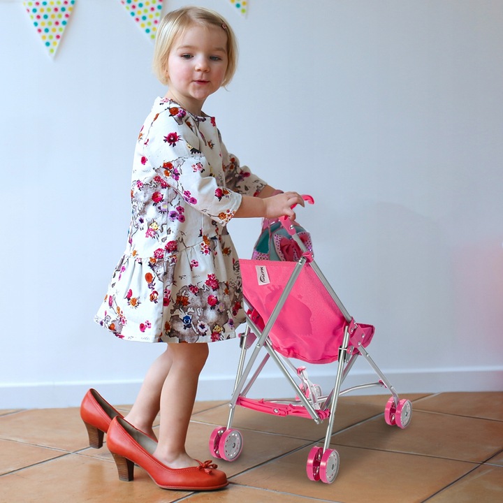 WÓZEK DLA LALEK SPACERÓWKA PARASOLKA JEDNOROŻEC LEKKI SKŁADANY SPACEROWY