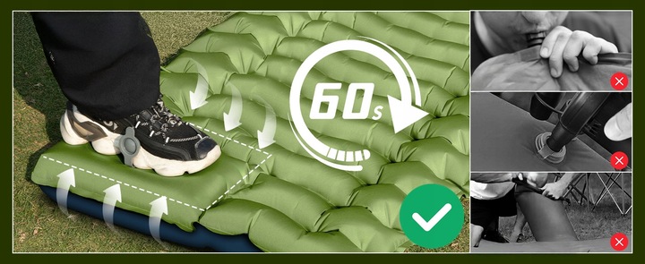 MATA SAMOPOMPUJĄCA KARIMATA 196x68x8CM Z PODUSZKĄ