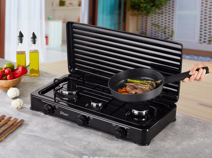 KUCHENKA GAZOWA 3 PALNIKI PRZENOŚNA + WĄŻ REDUKTOR