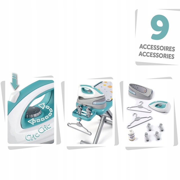 SMOBY Deska Do Prasowania Ze Stacją Parową Żelazko z PODSTAWKĄ