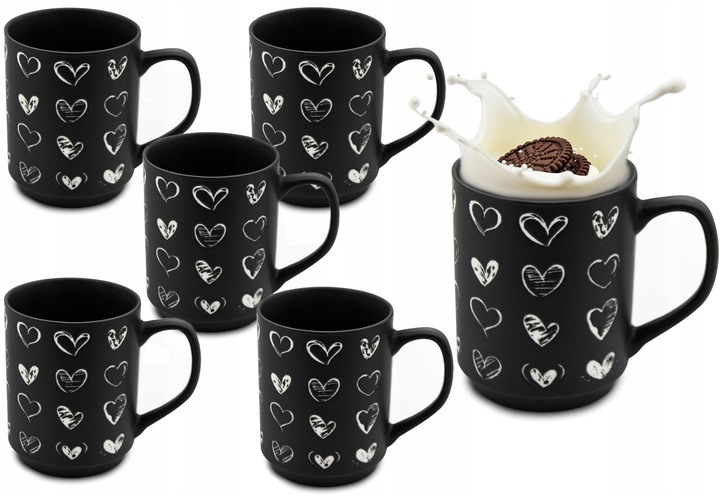 6X KUBEK 340ML KUBECZEK TRADYCYJNY UNIWERSALNY KAWA HERBATA PREZENT ZESTAW