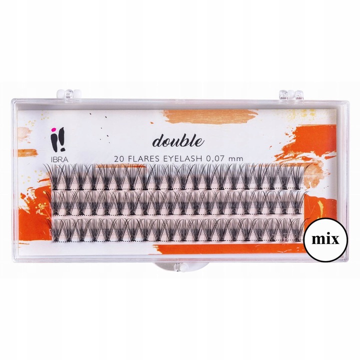 Ibra Kępki sztucznych rzęs DOUBLE 0.07/C/MIX