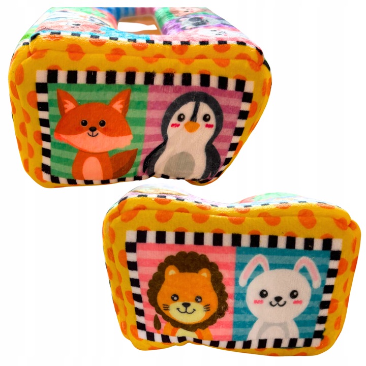 SORTER PUDEŁKO Z CHUSTECZKAMI PLUSZOWE SENSORYCZNE MONTESSORI ZWIERZĄTKA