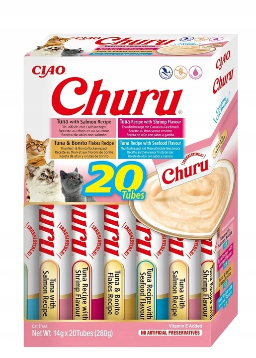 INABA CAT CHURU VARIETIES TUNA 20x14g (280g) Kremowy przysmak dla Kota