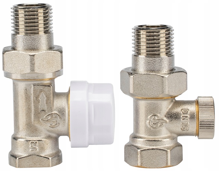 ZESTAW TERMOSTATYCZNY PROSTY ZAWORY FI 1/2" GŁOWICA TERMOSTATYCZNA KOMPLET