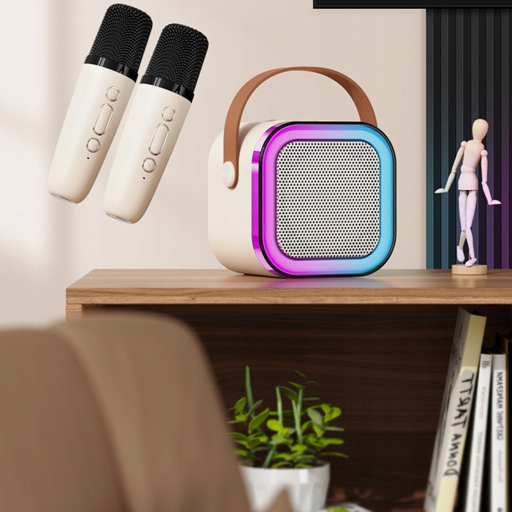 Bezprzewodowy Zestaw Do Karaoke Dla Dzieci Bluetooth Głośnik + 2 mikrofony