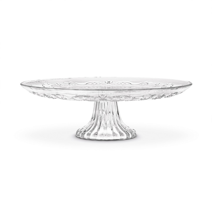 SZKLANA PATERA na ciasto NA BABECZKI patera NA NÓŻCE 30cm Roso Tadar