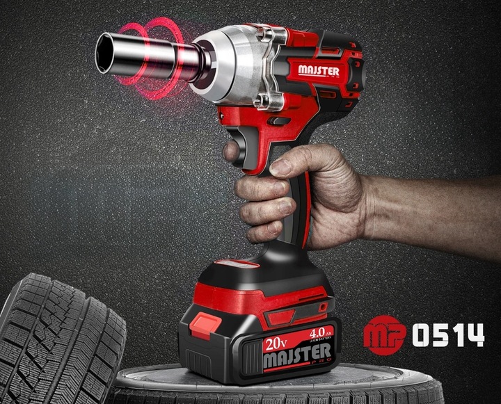 KLUCZ UDAROWY Akumulatorowy BEZSZCZOTKOWY do KÓŁ 20V 1/2' 2xAKU 4AH WALIZKA