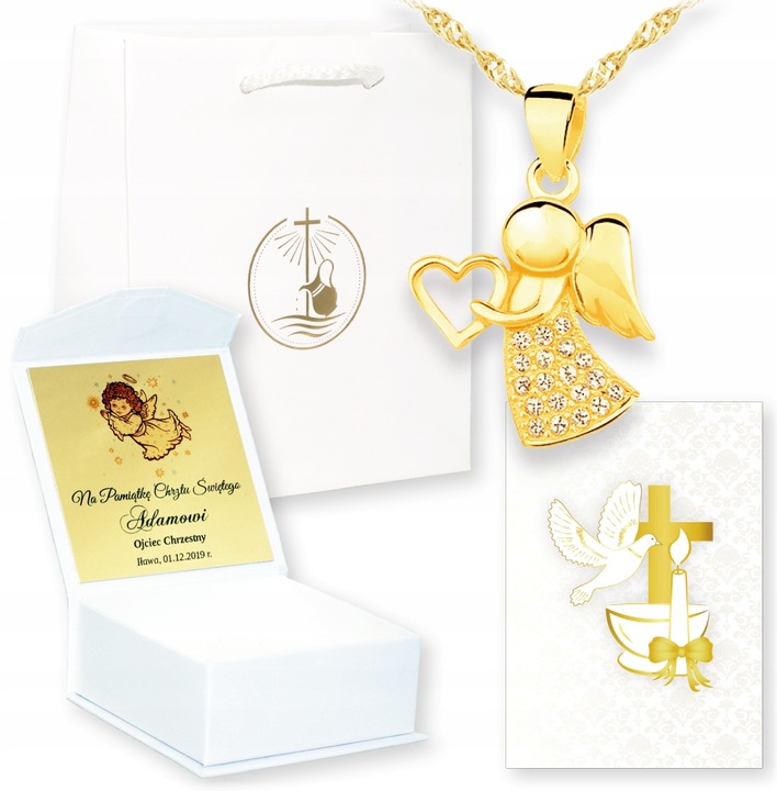 PAMIĄTKA CHRZTU CHRZEST ŚWIĘTY ANIOŁEK ANIOŁ STRÓŻ