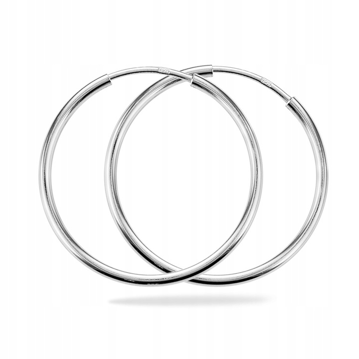 Kolczyki srebrne kółka, koła C 24 mm