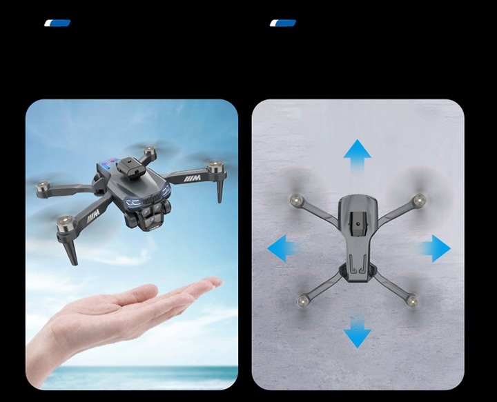 DRON Z KAMERĄ S183 PILOT HEADLESS 3 KAMERY UNIKANIE PRZESZKÓD 3 BATERIE