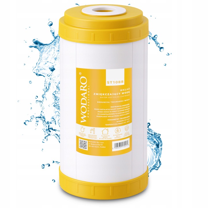 Zestaw Wkładów Filtrów Wody na Cały Dom 3-stopniowy Zmiękczacz BIG BLUE 10"