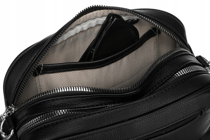 Torebka listonoszka damska PETERSON czarna lekka pojemna na ramię crossbody