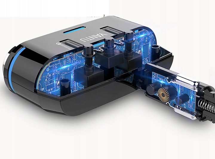 TRÓJNIK ROZGAŁĘŹNIK ZAPALNICZKI WOLTOMIERZ 2x USB