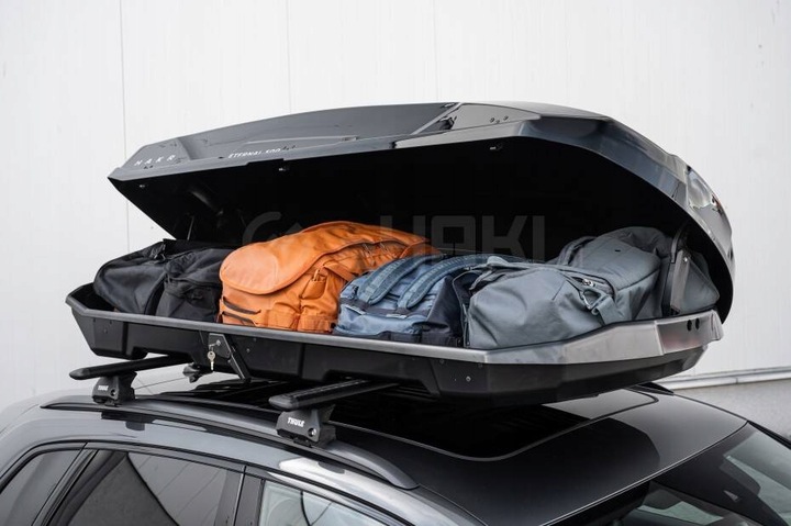 BAGAŻNIK DACHOWY BOX BOKS KUFER HAKR ETERNAL 600 Litrów CZARNY POŁYSK