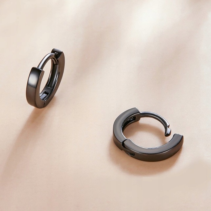 Fraise kolczyki kółeczka srebro S925 czarne