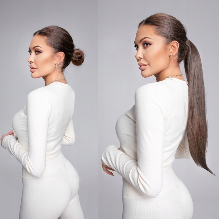 DOCZEPIANY KUCYK 50cm TRESKA ogon koński dopinka kitka 17 KOLORÓW doczepy